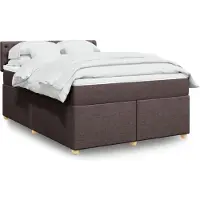 vidaXL Boxspringbett mit Matratze Dunkelbraun 140x190 cm Stoff