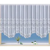 Weckbrodt Gardine "Napoli", ", weiß, B:450cm H:145cm, Polyester, Gardinen, Gardine, jacquard, gebogt, Bogenstore, Bordüre