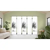 Home wohnideen Schiebegardine "TREE", grau, B:60cm H:245cm, Polyester, Gardinen, Schiebegardine, Schiebewand Seidenoptik, SET, Digitaldruck