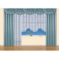Weckbrodt Mittelbogen "Nicoletta", blau (hellblau), B:100cm H:40cm, Polyester, Gardinen, Mittelbogen, Querbehang, Gardine, Store, blickdicht