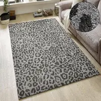 Otto Home Wollteppich "Gabbo Leo, Leopardenmuster, handgearbeitet" rechteckig 14 mm Höhe reine Wolle, Uni, Wohnzimmer, Schlafzimmer, Esszimmer