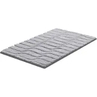 Grund Badematte "Vogue" Höhe 24 mm rutschhemmend beschichtet fußbodenheizungsgeeignet dichter Flor, Hoch-Tief-Effekt, Wellen-Design