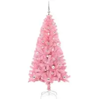 vidaXL Weihnachtsbaum mit 150 LEDs mit Ständer Rosa 150 cm PVC 3396418