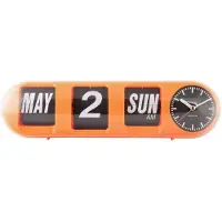 Karlsson - Wanduhr Tube Flip - Leuchtendes Orange - 38x10x13.5cm