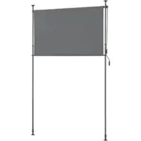 Helloshop26 - Außenjalousie mit Teleskopstangen ohne Bohren 184 x 270 x 310 cm dunkelgrau 03_0006569