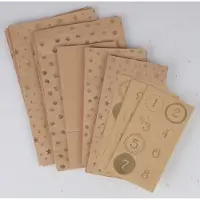 BURI WH Adventskalender-Set mit 6 großen und 18 kleinen Tüten + Zahlen 1–24 Stickern | DIY Adventskalender zum Befüllen | 36 Sets