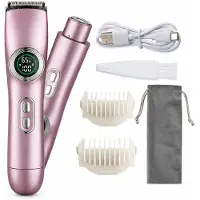 Dopwii Damen Rasierer elektrisch 2-in-1, Körper & Intimbereich Trimmer, Keramikklinge, sanft für empfindliche Haut, USB aufladbar, Reisegeeignet