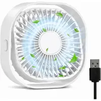 Axvcuxio Mini USB Ventilator,Tragbarer Tischventilator mit 360° Drehbarer Kopf,3 Geschwindigkeitsstufen,Leiser 40db,Antirutschmatte