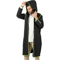 Perletti Regenjacke für Erwachsene, Schwarz, halbtransparent, Limettenrand, refl