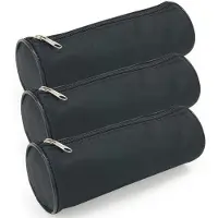 Waytex Set mit 3 runden Federmäppchen, Schulbedarf, Länge 21 cm, Durchmesser 7,5