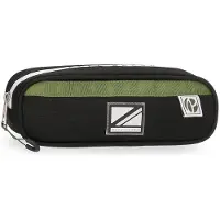 Pepe Jeans Luca Federmäppchen, Schwarz, 22 x 7 x 3 cm, Polyester, Schwarz , Etui