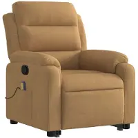 vidaXL Massagesessel mit Aufstehhilfe Braun Samt