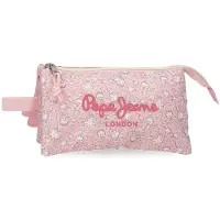 Pepe Jeans MIA Estuche Triple Pink Claro 22x12x5 cm Polyester von Joumma Bags