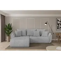 ALTDECOR Ecksofa mit Schlaffunktion und Bettkasten - TOKO-L - 277x194x86 - Grau - Corner Sofa Eckcouch Couch L-Form, links/rechts angeordnet, Schlafcouch Ausziehbar Wohnlandschaft