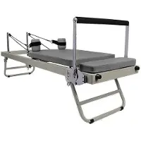 Markenlos Pilates Maschine Faltbar - Platzsparendes Design - 136 kg Traglast - Grau