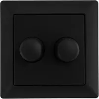 LEDVION Abdeckung Doppeldimmer Schalter schwarz Abdeckrahmen