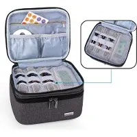 Unyqoos Etui für ätherische Öle – Organizer für 30 Fläschchen (5–30 ml) & Roll-ons, schwarz, Nylon, Zubehörfach, kompakt 20,5 x 17 x 12,5 cm