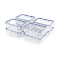 Rotho Aufbewahrungsbox Clic & Lock 8 x 0,5 L luftdicht mit Deckel Blau