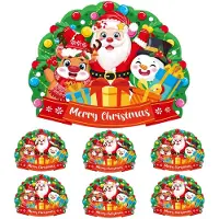OEM PVC Tischsets - Hitzebeständig - Für Esstisch Dekoration - 6 Stück - Motiv Weihnachtsmann Rentier Schneemann