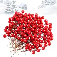 OEM Künstliche Mini-Holly-Beeren - Zur Dekoration - 300 Stück - Rot