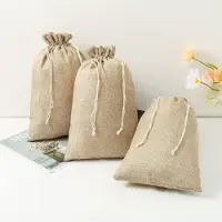 OEM Jutesäckchen - 8 Stück Set - Aufbewahrung und Dekoration - Beige 25x35 cm