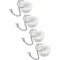 OEM Abflussstopfen - 4 Stück Set für Waschbecken und Spülbecken - Ø 22-25 mm - Weiß