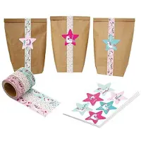 OEM Adventskalender-Set - 24 Papiertüten mit Washi Tape und Einhorn-Motiv