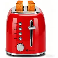 Aigostar Toaster 2 Scheiben, 4 cm extra breite Toastschlitze, 4 Funktionen – Rot