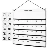 OEM Wandhängeorganizer mit Monatskalender - Aus Vliesstoff - Zur Aufbewahrung von Kleinteilen in Wohnzimmer Küche und Büro - 111,76 x 106,68 x 0,99 cm