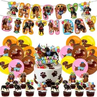 OEM Dackel Dekorations-Set - Mit Dachshund Motiv - Für Party und Feierlichkeiten - Bunt