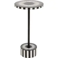 Kare Design Besitelltisch Iris, Schwarz/Weiß, Ø25cm, Ablagetisch, Couchtisch, Wo