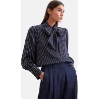 Seidensticker Klassische Bluse , Damen, Gr. 5XL (50), blau, 100% Viskose, gestreift, regular fit, ohne Ausschnitt, Blusen Klassische Bluse, 1/1 Kragen Gestreift