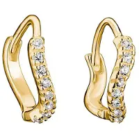 Thomas Sabo Paar Creolen "gelbgoldfarben", gold (gelbgoldfarben, weiß, weiß), Ohrringe, Damen, Metall, Paar Creolen, mit Zirkonia (synth.)