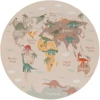 TT Home Kinderzimmerteppich Teppich Junge Mädchen Kinderteppich Rutschfest Dinos Erde