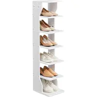 Vasagle Schuhregal schmal mit 7 Ebenen weiß B34LBS200T14