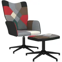 vidaXL Relaxsessel mit Hocker Patchwork Stoff