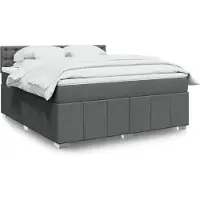 vidaXL Boxspringbett mit Matratze Dunkelgrau 180x200 cm Stoff