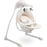 Caretero Elektrische Kinderschaukel, Babywippe Raffi für Kleinkinder, Beige