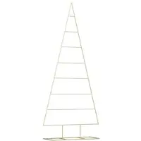vidaXL Metall Weihnachtsbaum Gold 210 cm Pulverbeschichteter Stahl 42019168
