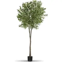 TecTake Künstlicher Olivenbaum, verschiedene Größen, mit viel Volumen, stabiler Kunststoff-Blumentopf