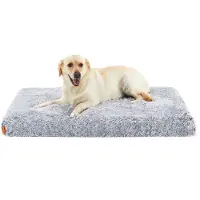 Feandrea Hundebett Plüsch 122 x 74 x 10 cm Ombré-Grau XXL PGW214G01