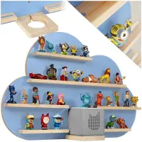 TecTake Tonie Regal Mylittlestory Cloud Für Bis Zu 28 Tonies In Wolkenoptik Metallstreifen Für Magnetischen Halt 15 50 x 76 x 50 cm Blau