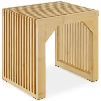 TecTake GmbH Hocker, RIBB, bambus, 45 x 35 x 43 cm, Lamellenoptik, 350 kg, Filzgleiter, Winkelverstärkung, Bambus