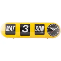 Karlsson - Wanduhr Tube Flip - Leuchtendes Gelb - 38x10x13.5cm