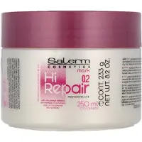 Salerm Cosmetics Hi Repair Mask, 250 ml, Frauen, beschädigtes Haar, Alle Farben, Feuchtigkeitsspendend, Feuchtigkeitsspendend, Reparatur, Glanz, Weichmachend, Behälter