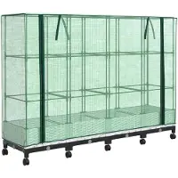vidaXL Gartenplanter mit Gewächshausabdeckung und Rädern 4 Stk. Weiß
