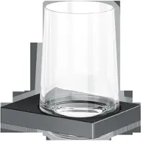Keuco EDITION 11 Glashalter, Echt-Kristallglas, 11150139000, Farbe: Schwarzchrom gebürstet