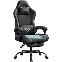 Songmics Drehstuhl Cathy in Schwarz und Grau - (B)70 x (H)130 x (T)70 cm | Gr.: onesize