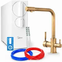 ARI Küchenarmatur Mit Wasserfiltersystem Venom, Umkehrosmose Wasserfilter 800 Gpd, Zweigriffarmatur, Messing, Keramikkartusche, Perlator