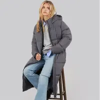 French Connection Damen Daunenmantel Lang Slate